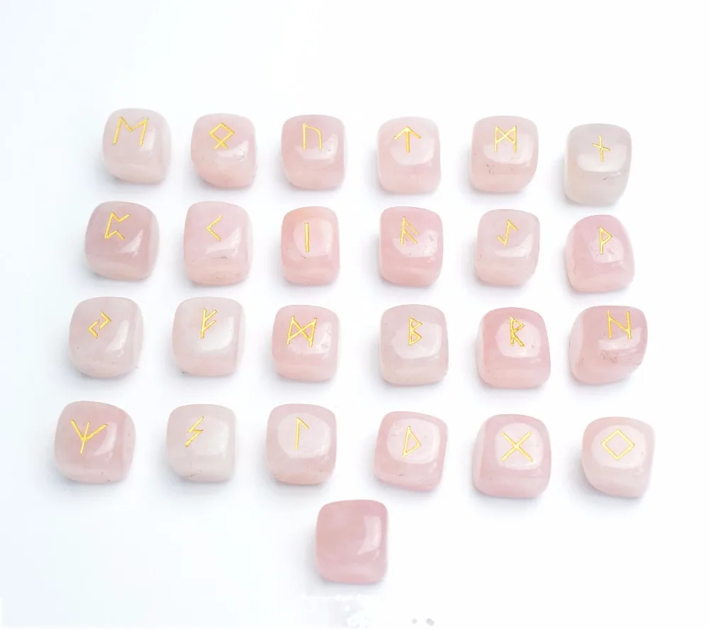 Rose Quartz Rune Stones (5)
