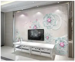 Пользовательские 3d обои для стен 3 d настенные фрески цветок обои 3D стерео Red Diamond Flower росписи Jewelry фоне стены