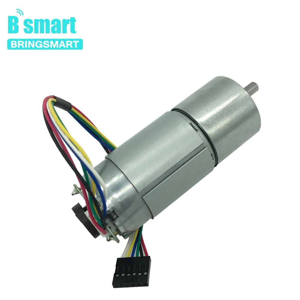 Bringsmart JGB37-540B DC Шестерни кодировщик Мотор 12V 24V высокий крутящий момент микро-диск металла Шестерни мотор Скорость измерения двигатель