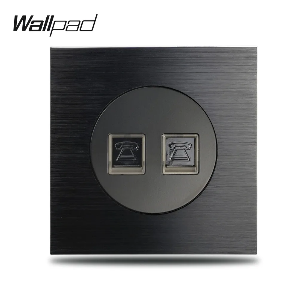 Черная сатиновая металлическая двойная телефонная проводка Wallpad L6 разъем RJ11