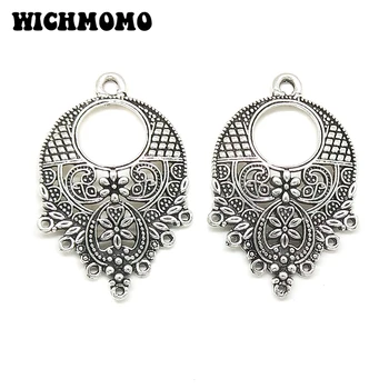 

2019 New 43*29mm 4pieces/bag Retro Zinc Alloy Crescent-shaped Connectors Linker with Groove Diy Jewelry Earring Accessories