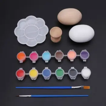 

Wooden Egg Toys DIY Easter Eggs Kitchen Toys Pretend Play Art Craft Kids Toy Education Toy