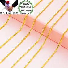 OMHXFC Европейская мода женская вечеринка свадебный подарок длинный 70 см тонкий свитер коробка Настоящее 18KT золотая цепочка ожерелье NL12