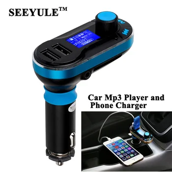 

1pc SEEYULE High Quality Car MP3 Music Player Wireless FM Transmitter Modulator Car Kit with USB Disk SD Support Remote Control