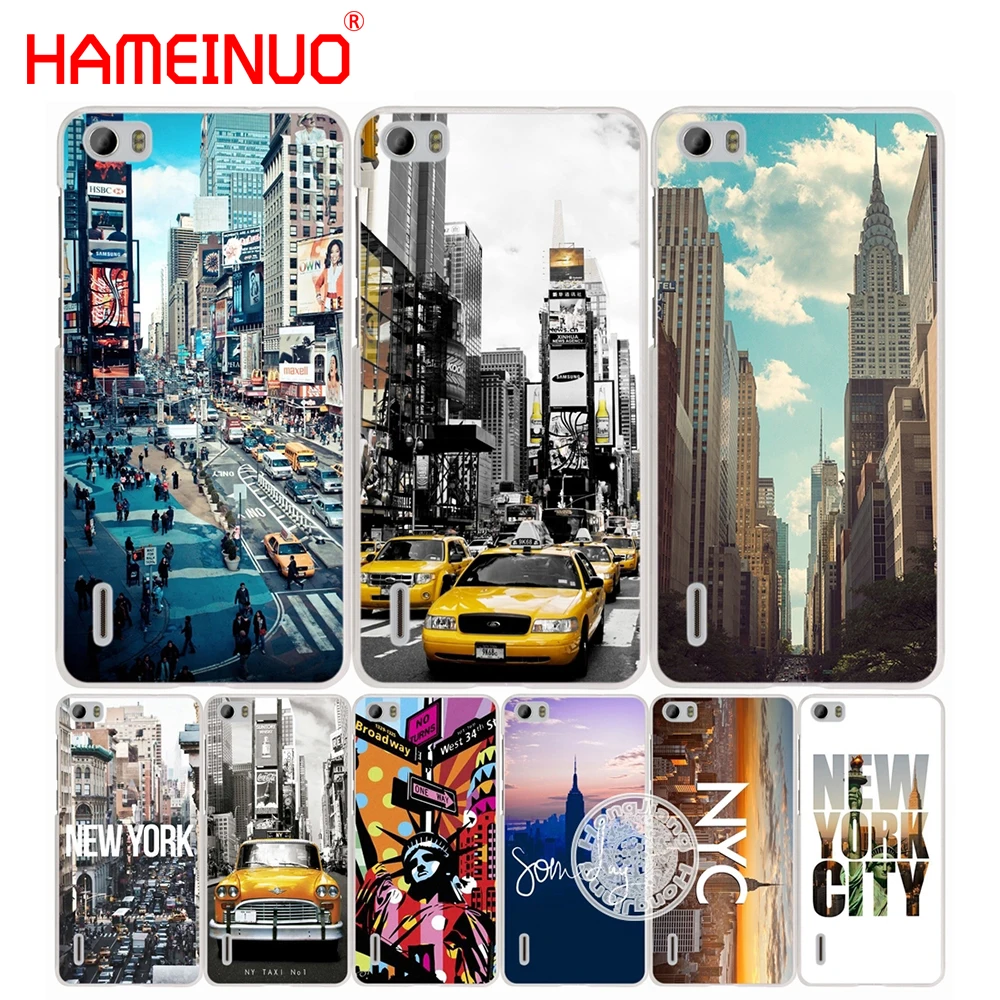 HAMEINUO NYC чехол для сотового телефона с изображением Нью-Йорка huawei honor 3C 4A 4X 4C 5X 6 7 8 Y3