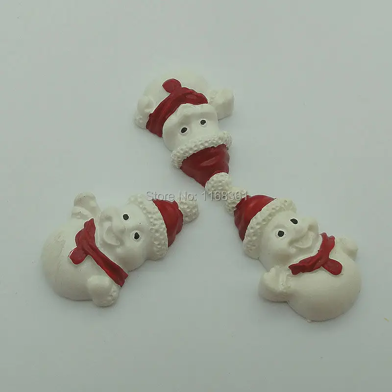 1pcs/lot resin flat back politely snowman 28mm Cabochons Scrapbooking Hair Bow Center DIY Christmas decration C101-10