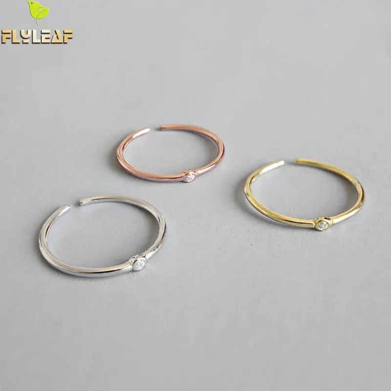 Flyleaf 18k позолоченное циркониевое тонкое Открытое кольцо для женщин