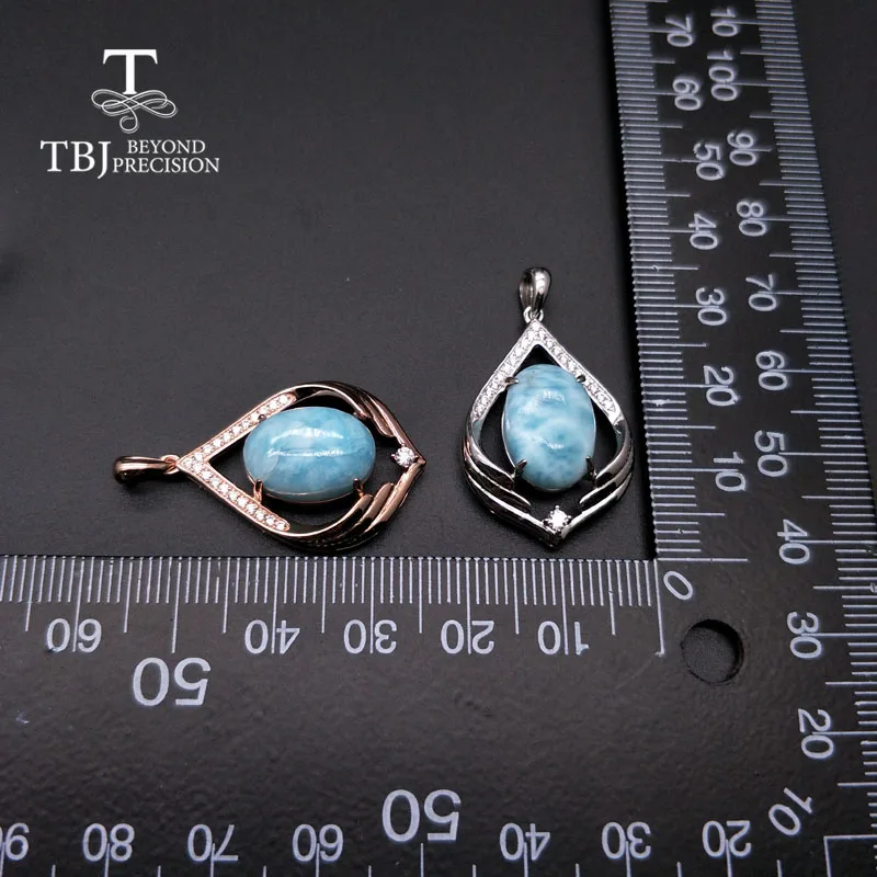 TBJ, натуральный драгоценный камень larimar, простой стиль, подвеска, серебро 925 пробы, хорошее ювелирное изделие для девушки, хороший подарок, как повседневная одежда