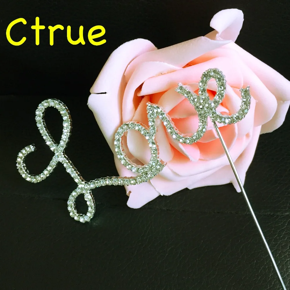 1PC Crystal Rhinestone Love Wedding Cake Topper Decoration 1PC Crystal Rhinestone Love Wedding Cake Topper Decoration
