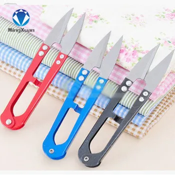 

5pcs/lot U-type cross-stitch scissors spring shears Cut lines or repair lines or yarn scissors 10.5 x 2.3cm