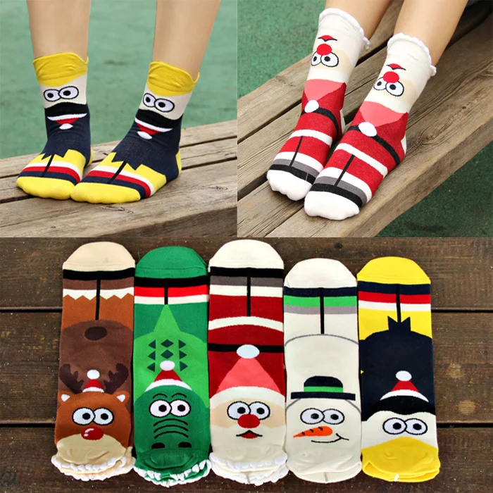 

Good Quality New Arrival Fashion Lovely Cartoon Cotton socks Christmas snowman Cool Free Fall lovely socks