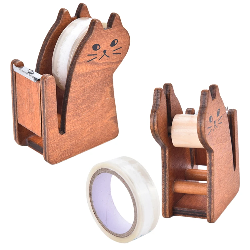 Minidashi CuttingHolder упаковочная машина Сплит упаковщик комплект Винтаж деревянный Kawaii CatTape диспенсер резак