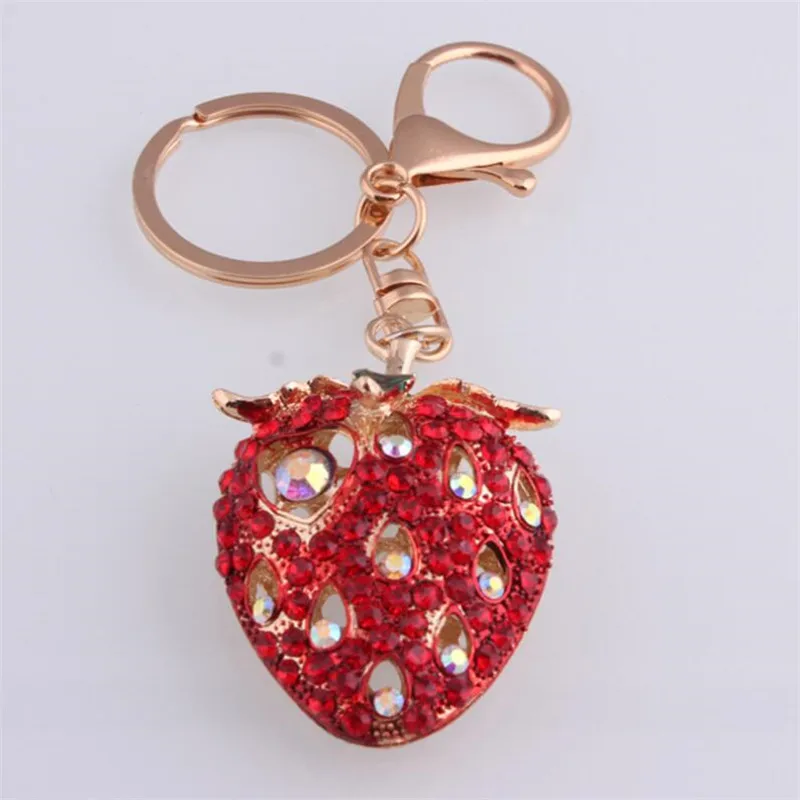 New 2017 Strawberry Keychain Cute Keyring for Women nocelty Fruit