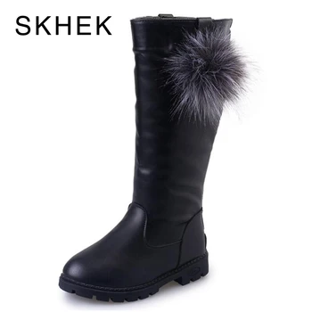 

SKHEK Children Knee-High Boots Girl Shoes Knee Fashion Children Boots 2018 Autumn And Winter Princess Girls Students Mama Shoes