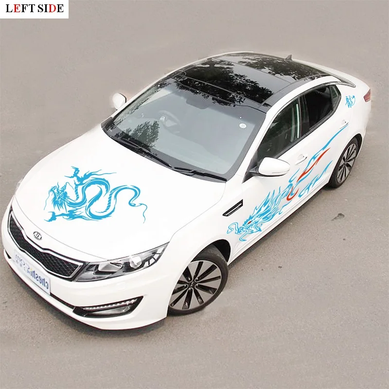 

LEFT SIDE Car Stickers Both Sides and Hood Many Colors Dragon Briefness Car Charger Car-styling Body Waterproof High Quality