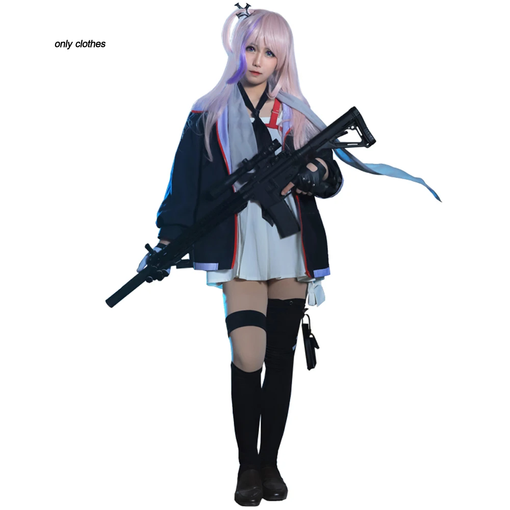VEVEFHUANG Girls' Frontline cosplay costume ST-AR15 cos fashion coat bag set tie glove uniform clothing for girl women anime set - Цвет: only clothes