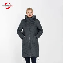 MODERN NEW SAGA  Plus Size Women Hooded Coat & Jacket Thin Cotton Padded Parkas Female Long Style Overcoat Casual Outwear