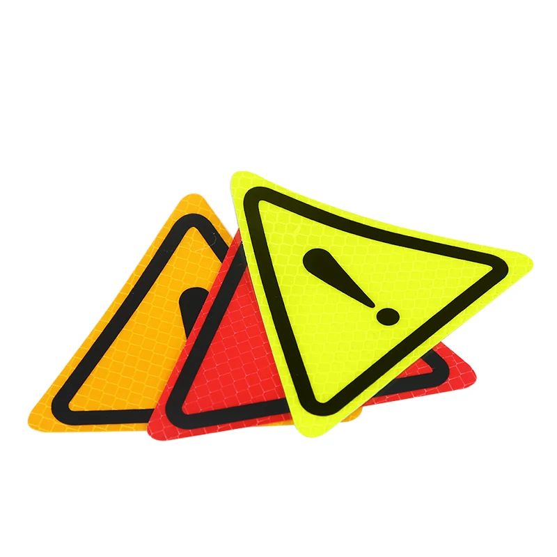 

10x10x10cm Reflective Stickers Car Bodywork Decorative Paster Motorcycle Triangle Warning Label DIY Reflective Warning Sticker
