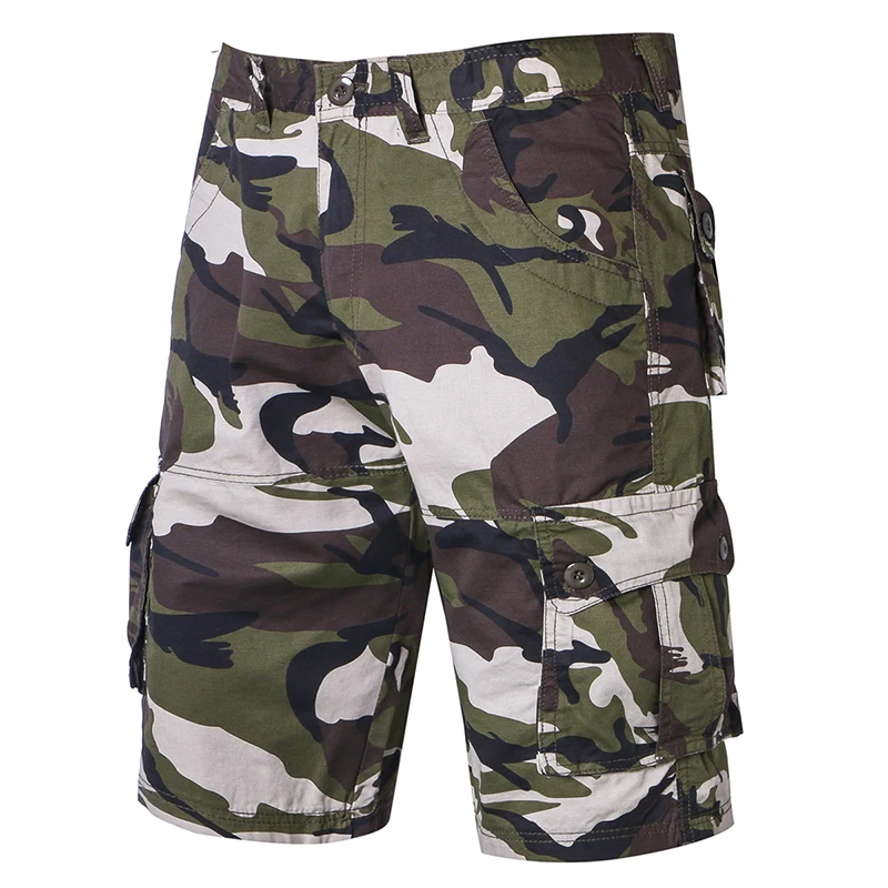 Камуфляжные мужские шорты Карго, новинка, мужские повседневные шорты, мужские свободные рабочие шорты, мужские военные короткие штаны