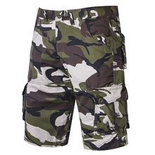 Камуфляжные мужские шорты Карго, новинка, мужские повседневные шорты, мужские свободные рабочие шорты, мужские военные короткие штаны