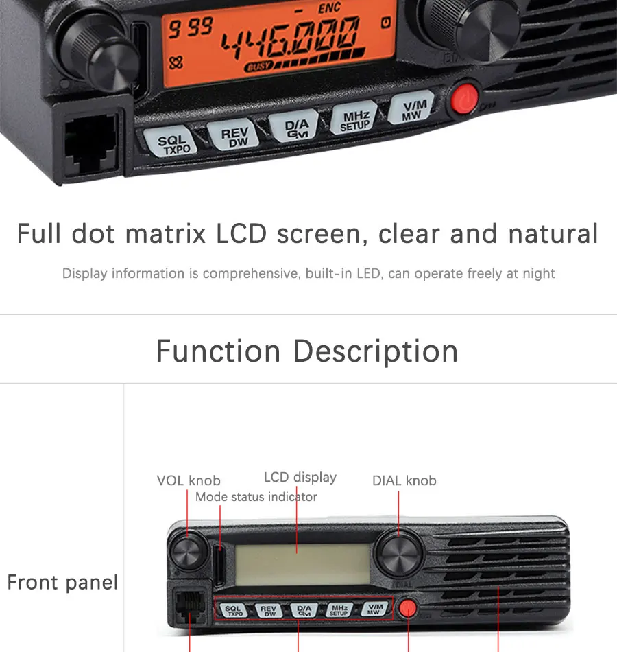 Подходит для Yaesu FTM3200DR C4FM высокой мощности 65 Вт Цифровой Автомобильный Радио 220 канал RX 136-174 МГц приемопередатчик