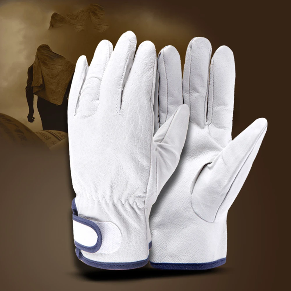 

Welding Gloves Protective Welder Gloves Wear-resistant Gloves Short Two-layer Leather Thick Handling Working Glove Men