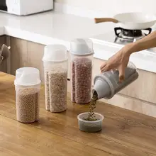 Контейнер для хранения пищевых продуктов, прозрачный контейнер, набор с Pour, кухонные крышки, герметичные закуски, сухофрукты, зерна, коробка для хранения зерновых