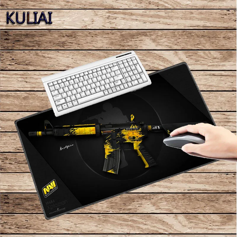 XGZ крутой черный геймерский коврик для мыши Настольный клавиатуры CS GO Gun игровой