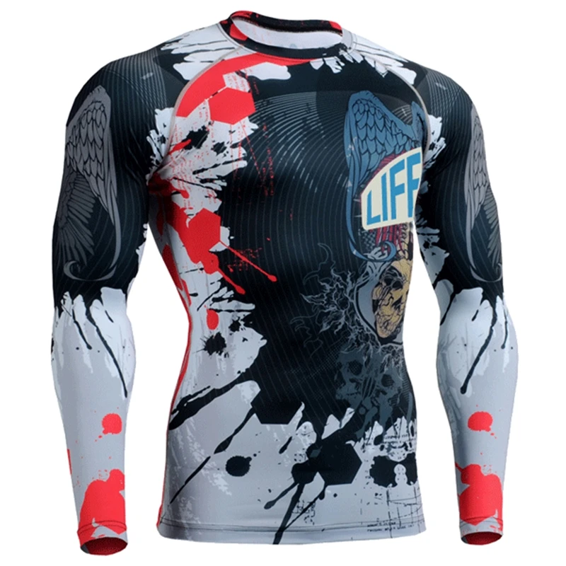 

2017 men Rash Guard breathable male Long Sleeved Swimsuit functional Diving Wind surfing Surf Rashguard mens Surf Clothing man