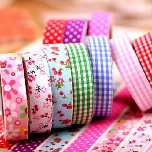

DIY Decorative Adhesive Tape Cartoon Diary Decor Floral Plaid Print Tape Masking Tape Sticker 15mm*4m