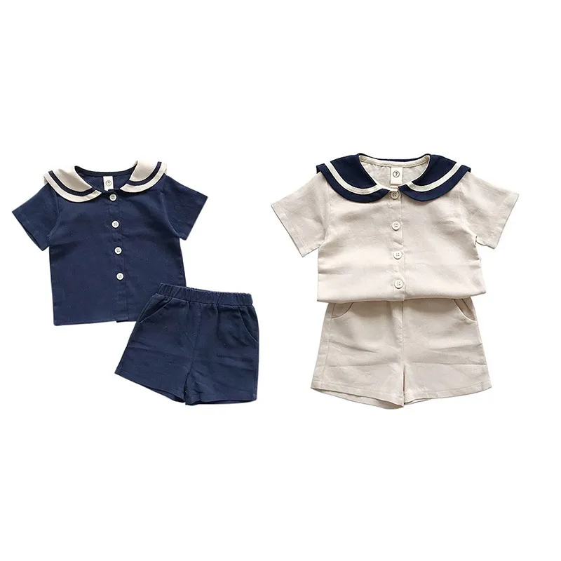 

Baby Clothes Sets Summer Baby Boys Girls Clothes short Sleeve T-Shirt+Shorts 2Pcs Children Clothes Suits Naval Style 1-10t