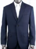 Navy Blue Nailhead Business Men Suits Custom Made Slim Fit Wool Blend Bird-eye Wedding Suits For Men, Tailor Made Groom Suit 2