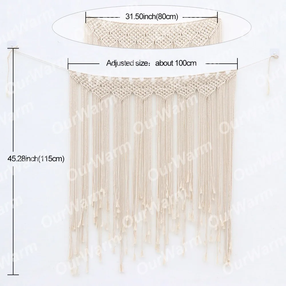 OurWarm DIY Бохо деревенский Свадебный макраме шторы стены фото фон ручной работы хлопок Лето Свадьба Помолвка вечерние украшения