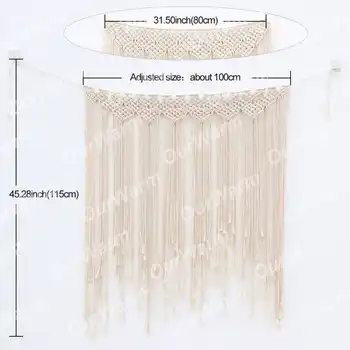 Ourwarm Diy Boho Rustic Wedding Macrame Curtains Wall Photo