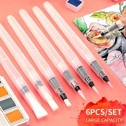 Superior 6 개/대 물 Brush 대용량 배럴 물 Color 페인트 Brush Set Soft Painting Brush 대 한 Painting Art 용품