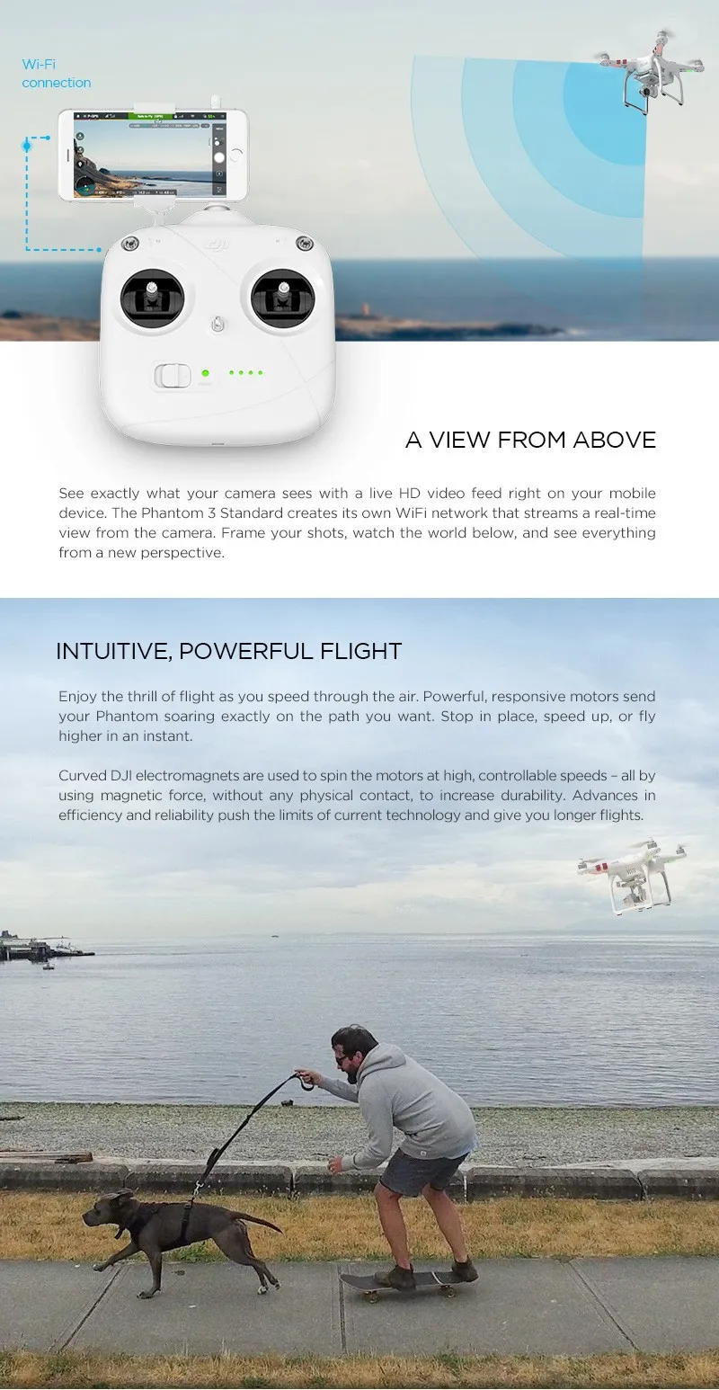 DJI Phantom 3 Standard With Extra Battery , 2.7K Hd Camera , Buildin GPS System, Live HD View, Extra Battery Option