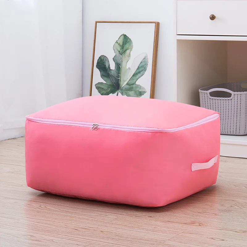 1 шт. простая однотонная домашняя дорожная сумка для хранения, качественный прочный органайзер для шкафа для стеганой одежды, многофункциональный контейнер - Цвет: Розовый