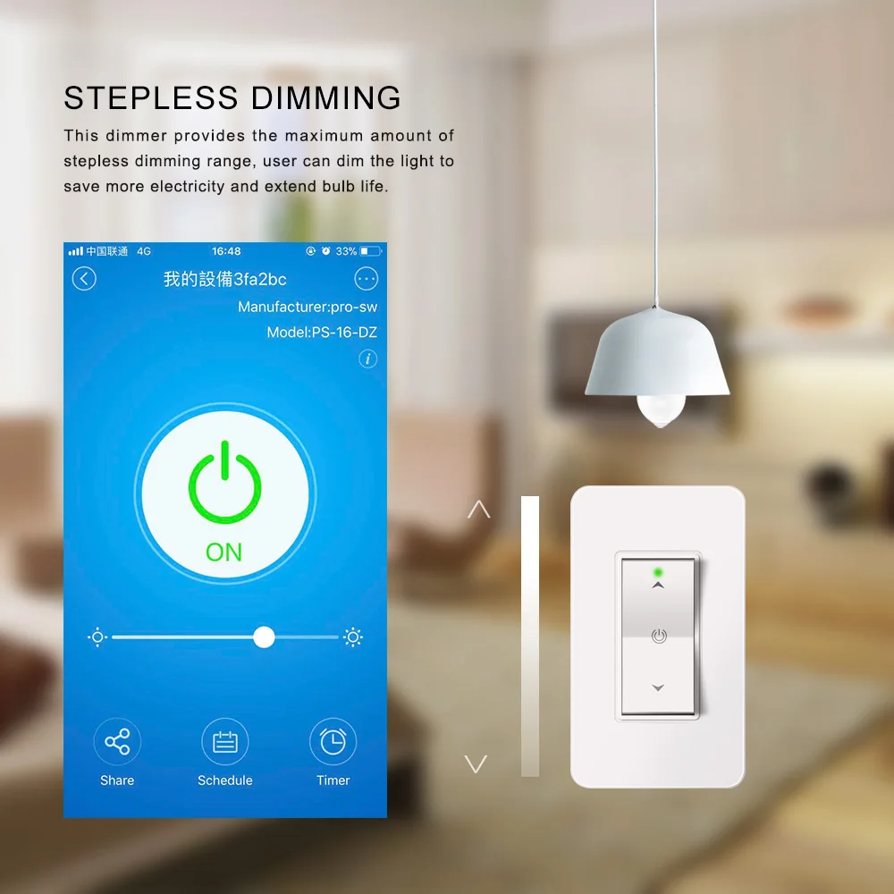 Умный Свет Диммер в стене 2 4 ГГц WiFi выключатель света Кнопка работы с Alexa Google Assistant