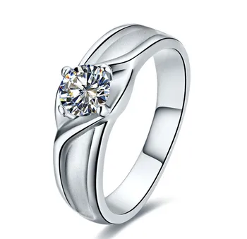 

Special Designer Jewelry 0.5Ct Synthetic Diamant Ring for Women Wedding Sterling Silver Jewelry Semi Mounting Luxury Color