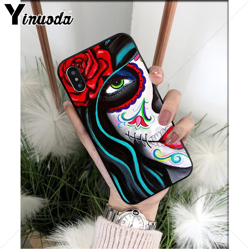Catrina beautiful rose girl Skull Art