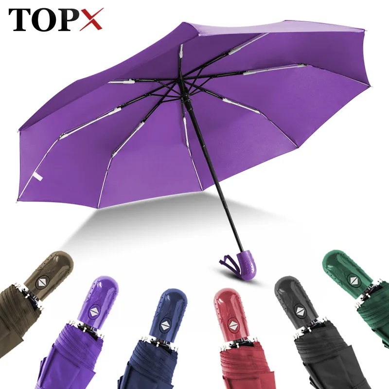 

Fully Automatic Umbrella 3Folding Rain Women For Men Strong Windproof Parasol Small Convenient Travel Outdoor Quality Umbrella