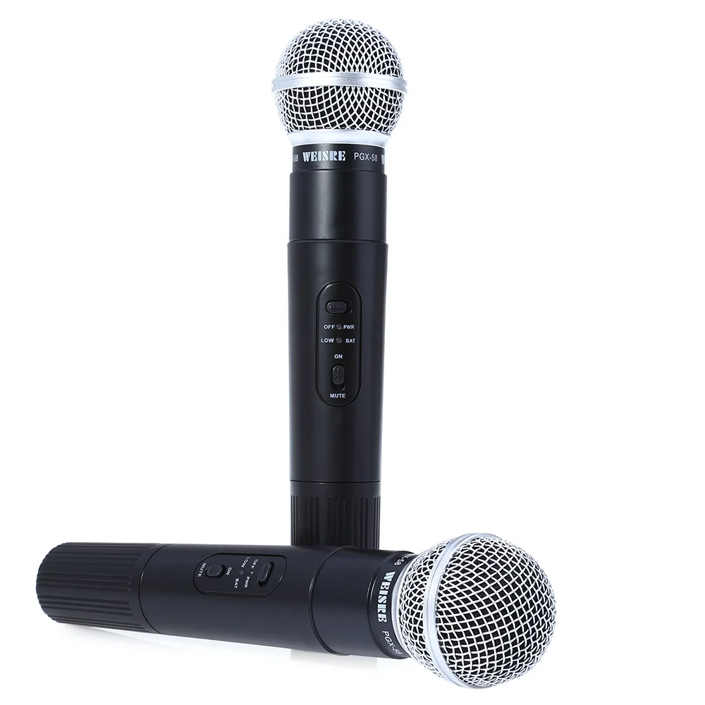 Профессиональный weisre PGX58 УКВ Беспроводной микрофон двойной ручной + 2 x Mic