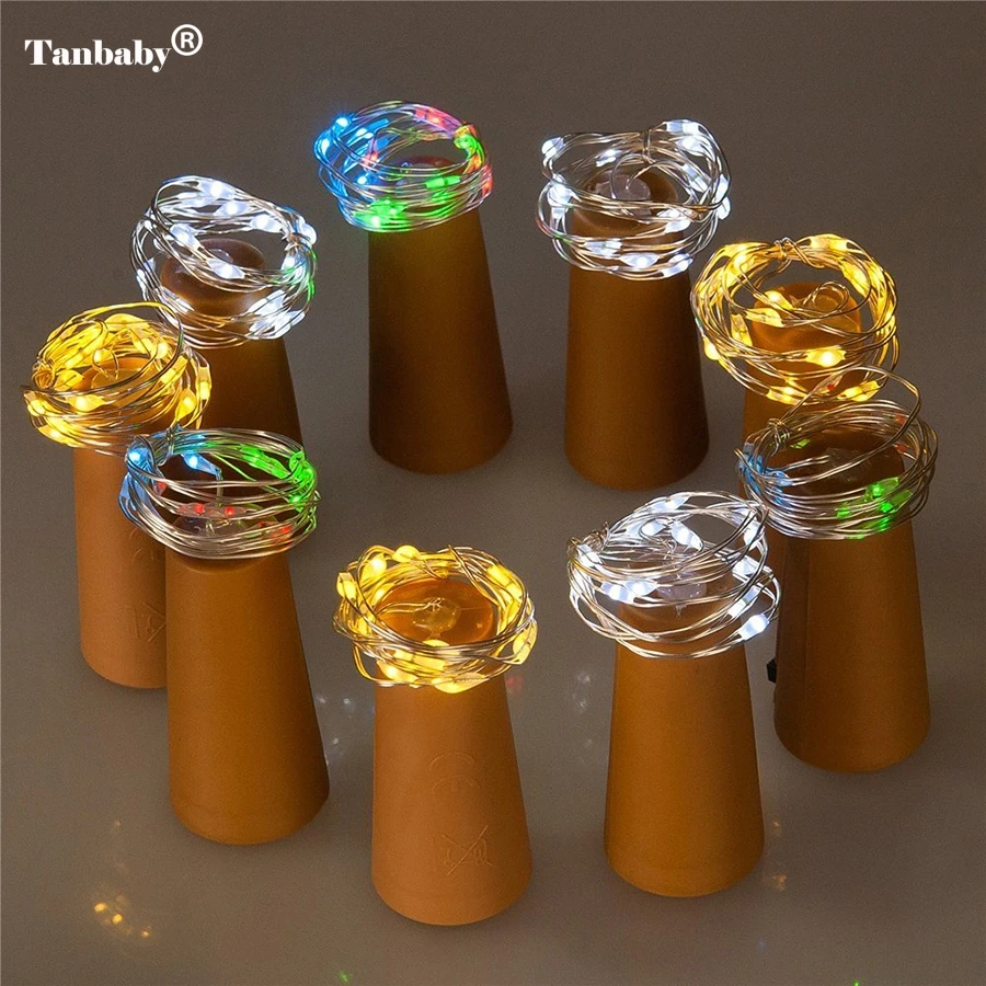 

2M 20LED Wine Bottle Light Cork Shape Battery Copper Wire String Lights for Bottle DIY Christmas Wedding and Party Decor