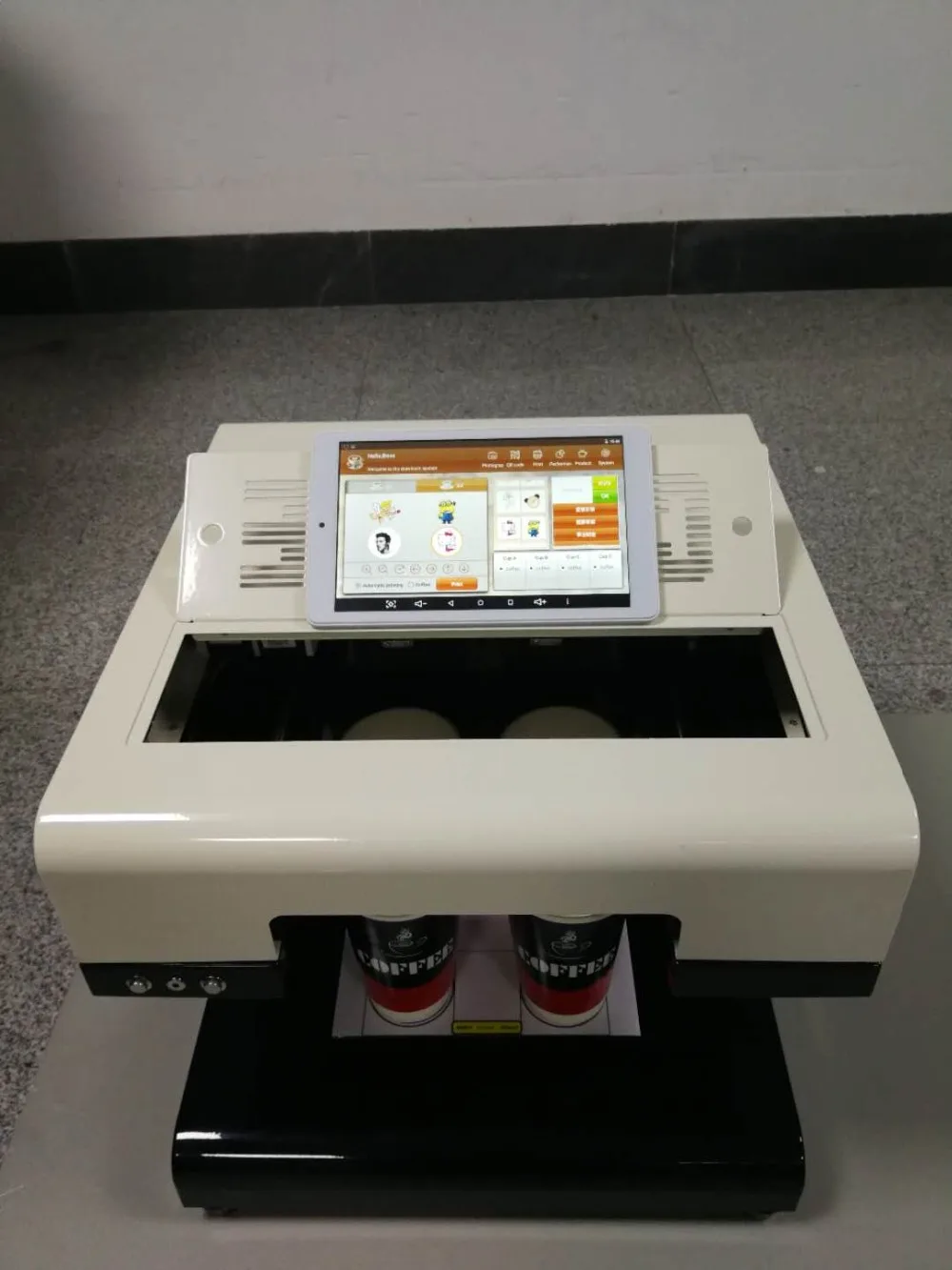 Electronic automatic selfie coffee printer machine ripples coffee