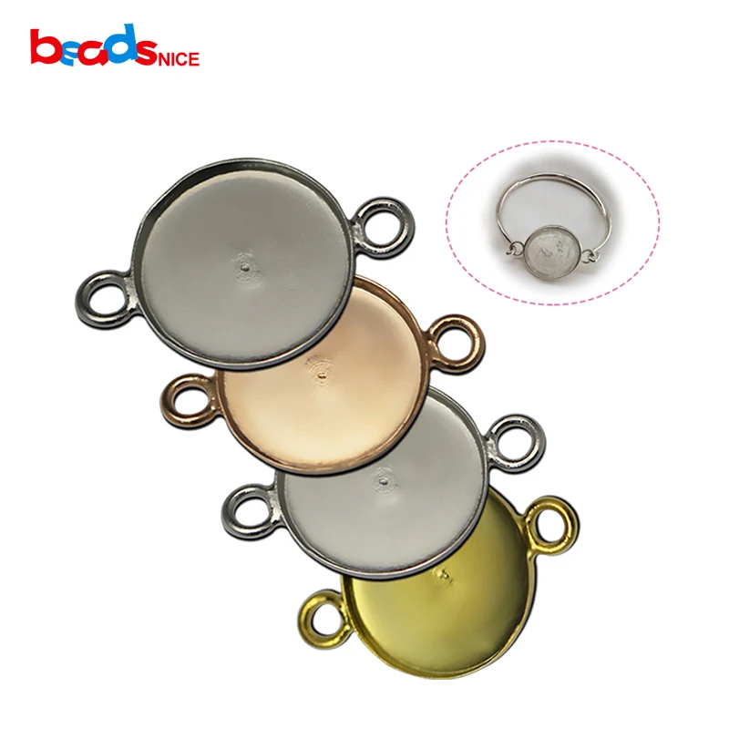 

Silver Bezel Connectors Link Round Base Connectors For Bracelet Making 5pcs per lot ID27615