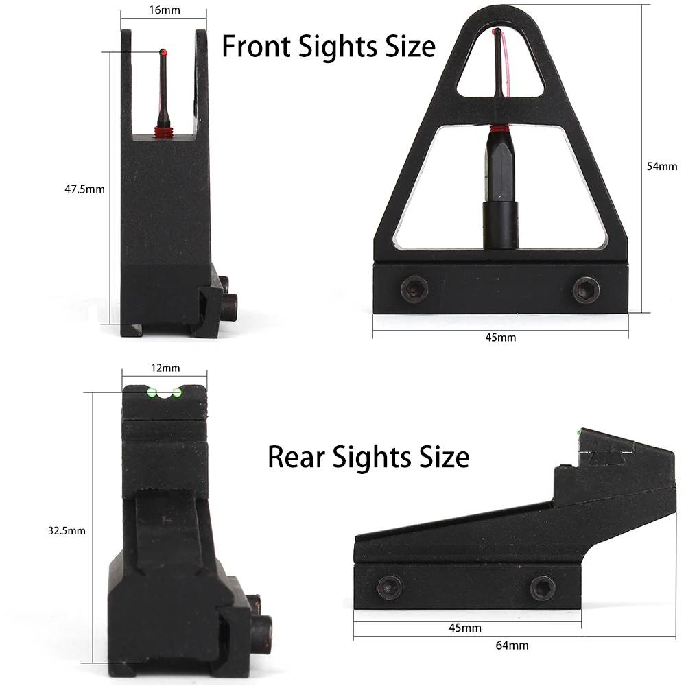 Rifle CZ 452 453 455 511 511 512 513 Adjustable Front Rear Sights for Dovetail 3/8 Inch 11mm Rail Mount Iron Sight Set