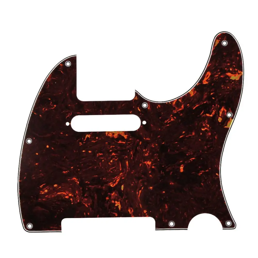 FLEOR 1 шт. электрогитара Tele Pickguard скретч пластина 8 отверстий w/звукосниматель с одинарной катушкой отверстие для США/Мексика Tele гитары аксессуары - Цвет: Brown Tortoise 4Ply