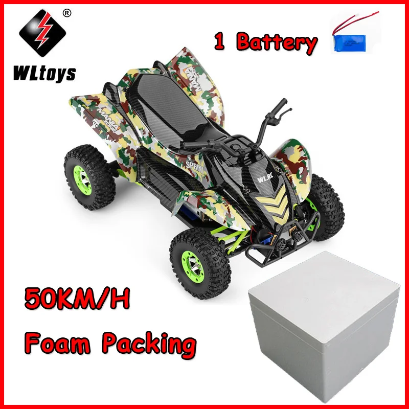 Wltoys 12428-A 1/12 2,4G 4WD 50 км/ч Электрический матовый внедорожный мотоцикл светодиодный фонарь RTR RC автомобиль пульт дистанционного управления - Цвет: 12428-A Foam 1battey