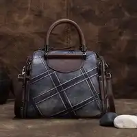 High Quality Genuine Embossed Leather Women Messenger Shoulder Bag Cross Body Tote Handbag Vintage Female Top Handle Bags