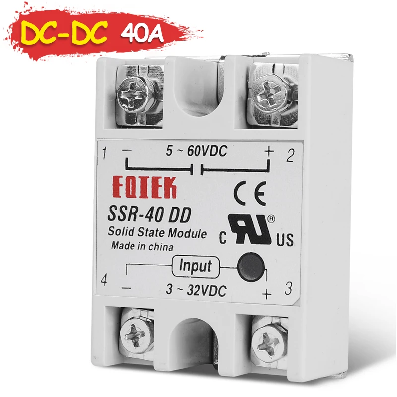 SSR 40DD 40A реле твердотельного модуля DC однофазное 3 32V TO 5 60V нагрузка 40DD|Реле| |